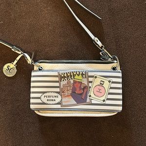 Simon Chang Triple Compartment Graphic Print Crossbody Bag